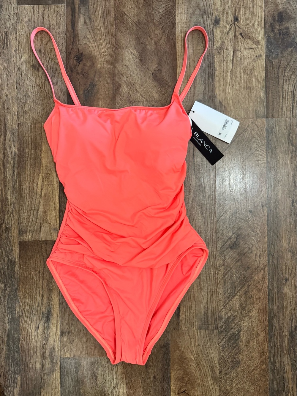 La Blanca Coral Ruched One Piece Swimsuit Size 6 Medium NWT